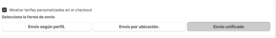 Selección de tipo de costos