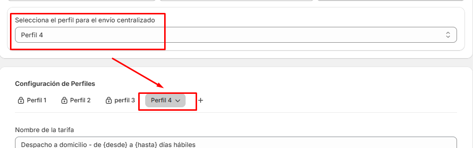 Selección de perfil